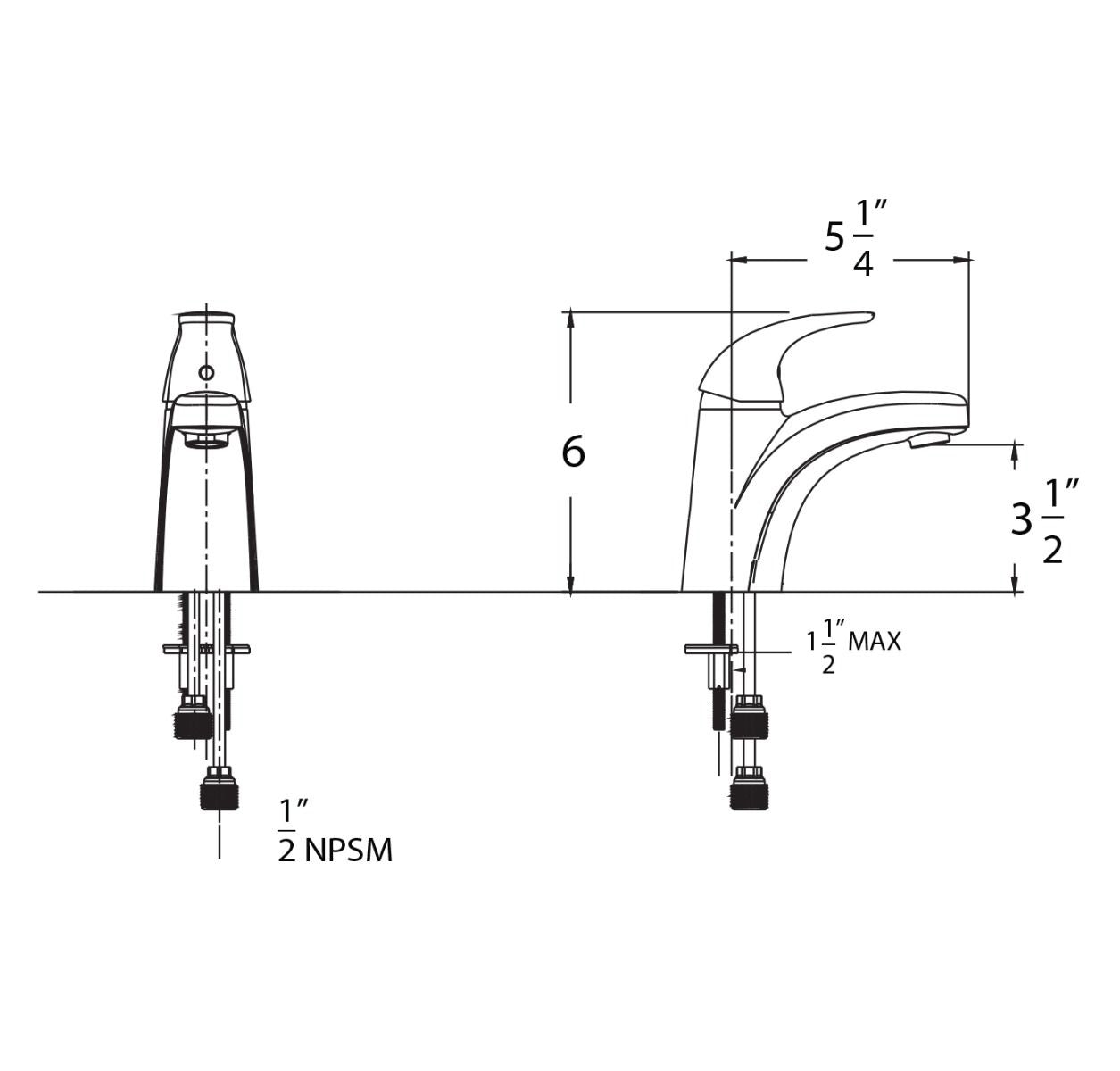Huntington Brass W3121101-2 Reliaflo Single Control Lavatory Faucet, Chrome Specs Sheet