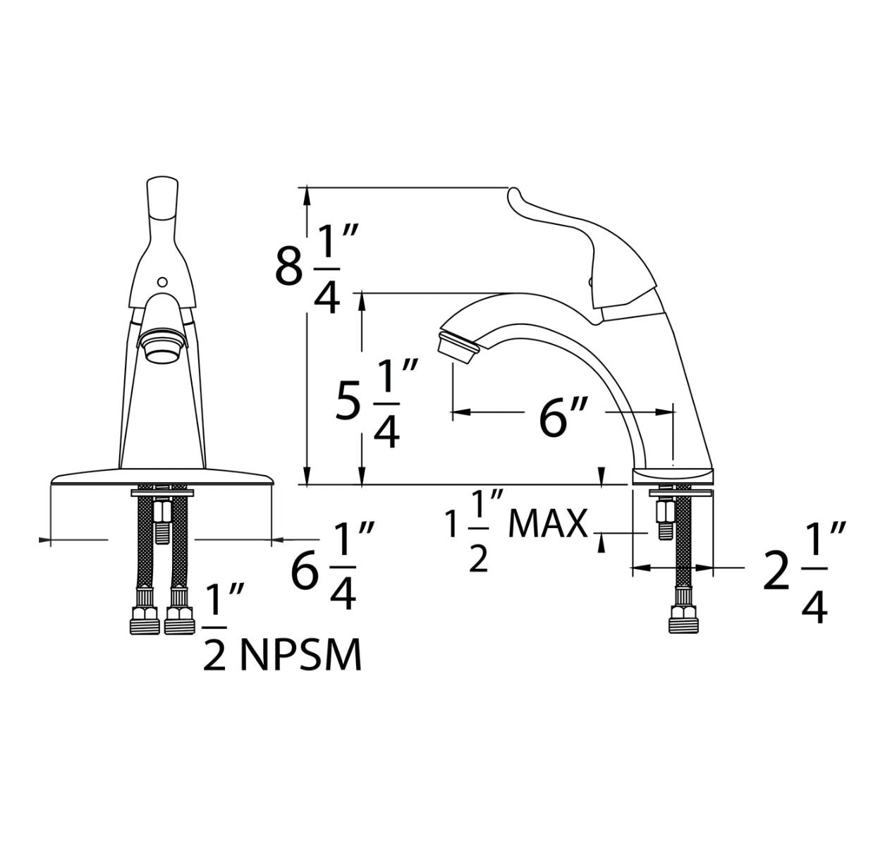 Huntington Brass W3202829-2 Single Control Lavatory Faucet, Satin Nickel Spces Sheet