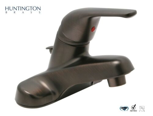 Huntington Brass W3326903 Single Lever Handle  Centerset Lavatory Faucet, Antique Bronze
