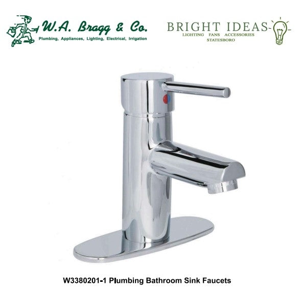 Huntington Brass W3380201-10 Single Control Lavatory Faucet, Chrome Specs Sheet