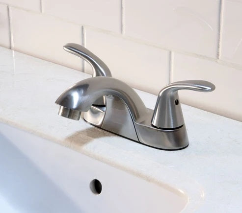 Huntington Brass W4320029-1 4Inch Centerset Lavatory Faucet, Satin Nickel