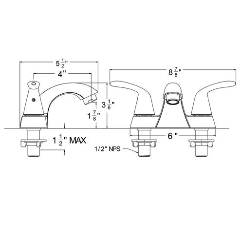 Huntington Brass W4320029-1 4Inch Centerset Lavatory Faucet Satin Nickel Spec Sheet