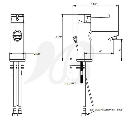 Huntington Brass W8180214-1 Single Control Lavatory Faucet, Polished Nickel Spces Sheet