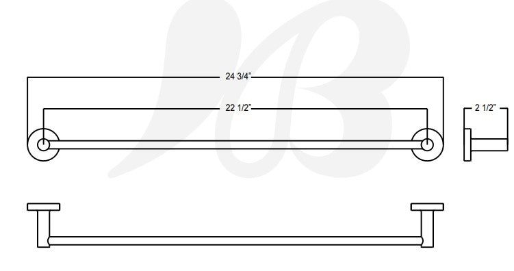 Huntington Brass Y1124929 Clover 24 Inch Towel Bar, Satin Nickel Specs Sheet