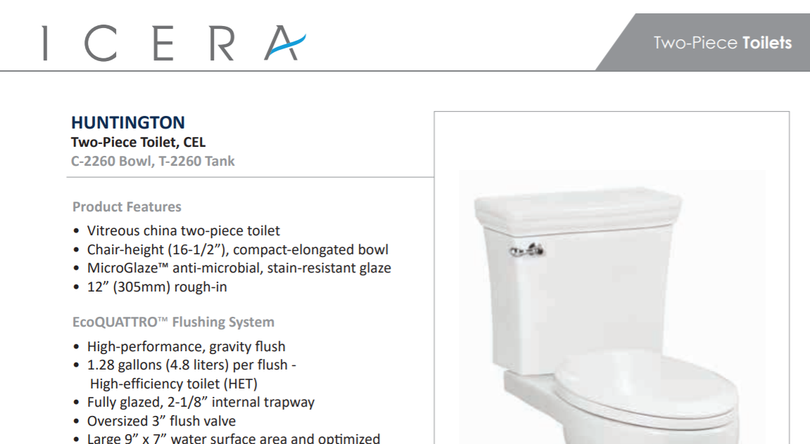 Icera T-2260.01 Specs Sheet
