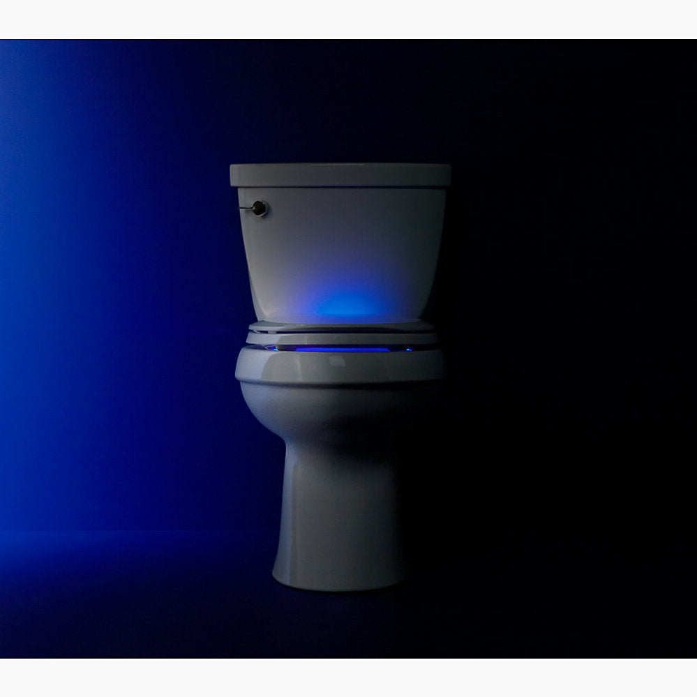 Kohler 4888-96 Cachet Nightlight Quiet-Close Plastic Elongated Toilet Seat in Biscuit