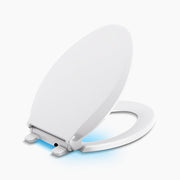 Kohler 4888-96 Cachet Nightlight Quiet-Close Plastic Elongated Toilet Seat in Biscuit
