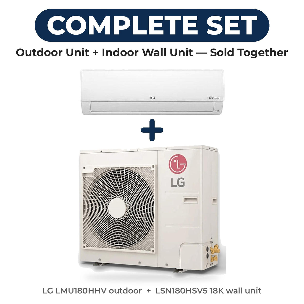 LG Multi F LGRED Heat Pump Set: LMU180HHV 18K Outdoor + LSN180HSV5 18K Wall Unit