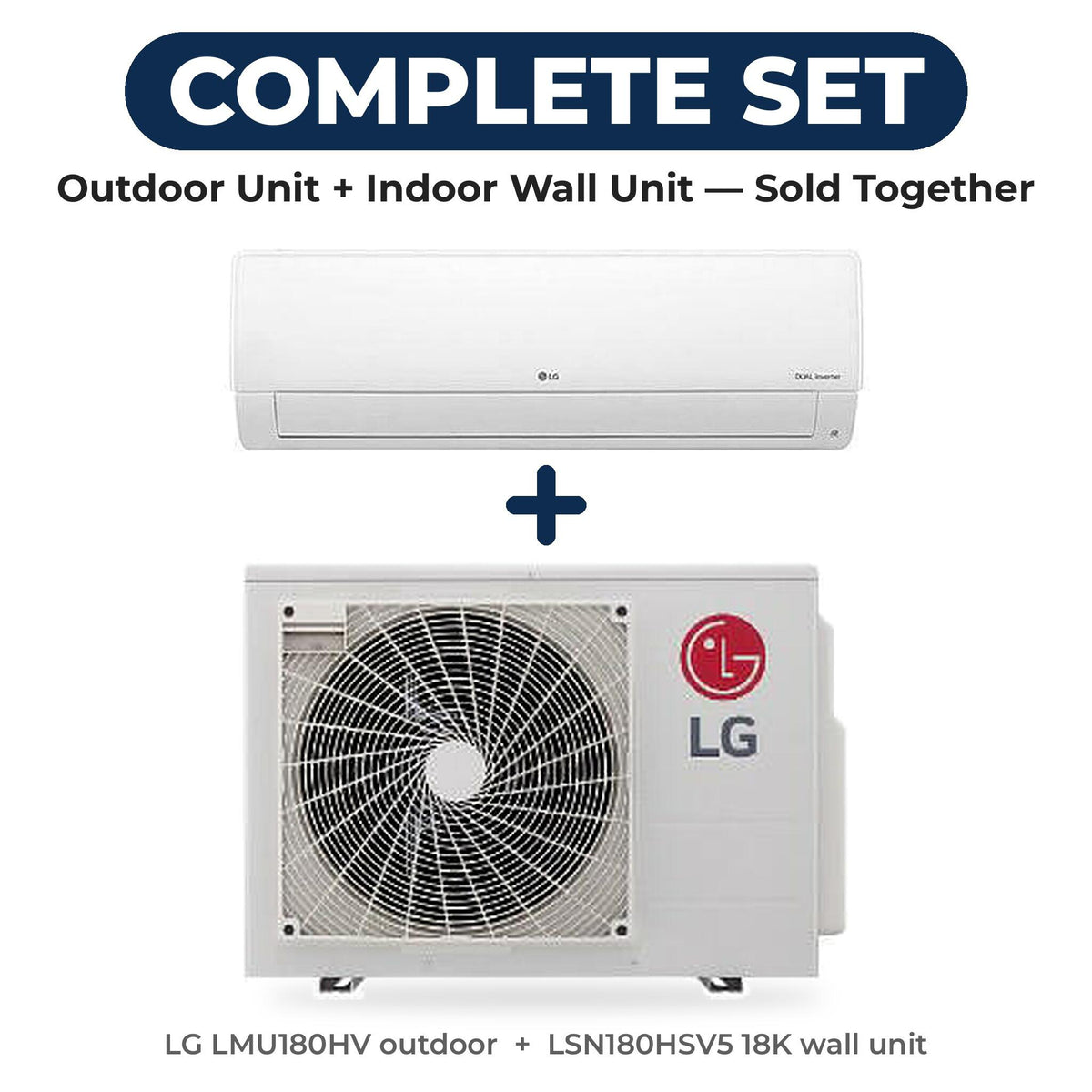 LG Multi F Dual-Zone Heat Pump Set: LMU180HV Outdoor + LSN180HSV5 18K Wall Unit