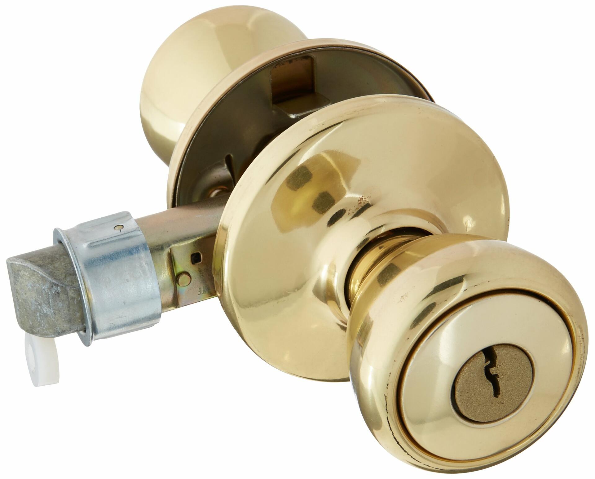 KWIKSET 94002-825 Mobile Home Entry Lockset, Polished Brass