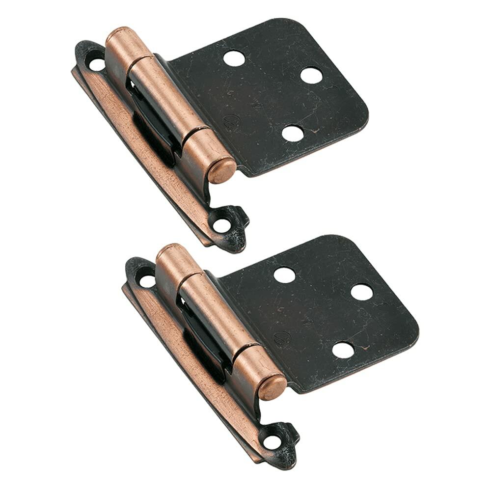 Amerock Decorative 30 Degrees Reverse Bevel Self Closing Cabinet Door Hinge Antique Copper (25)