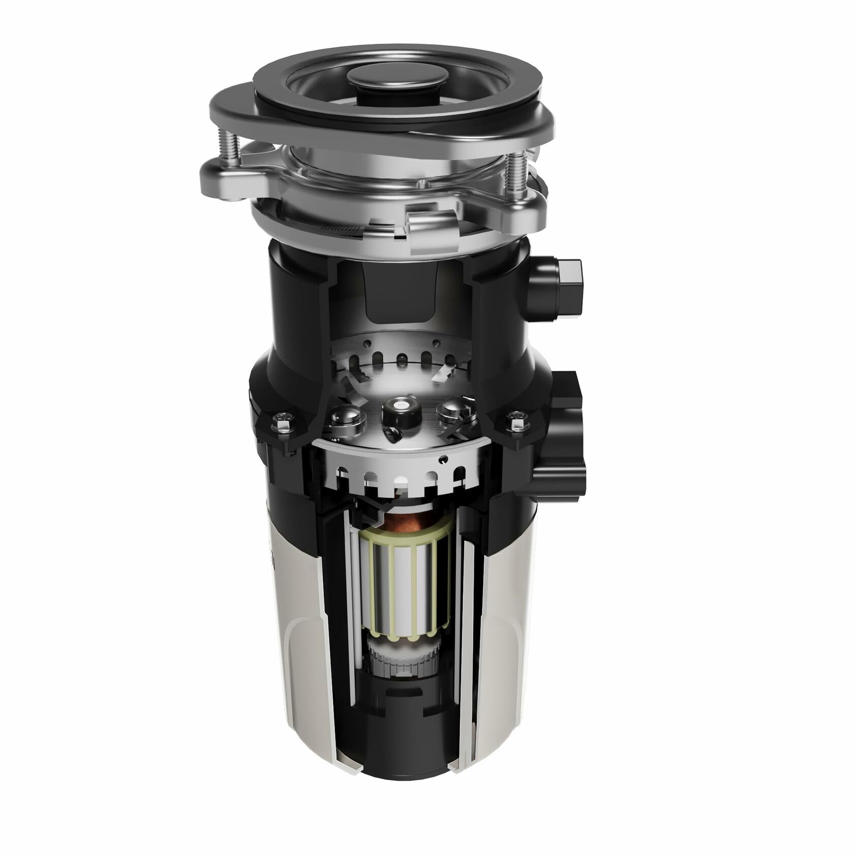Karran 1/3 HP Continuous Feed Garbage Disposal for Kitchen Sinks with Power Cord and Accessories Included