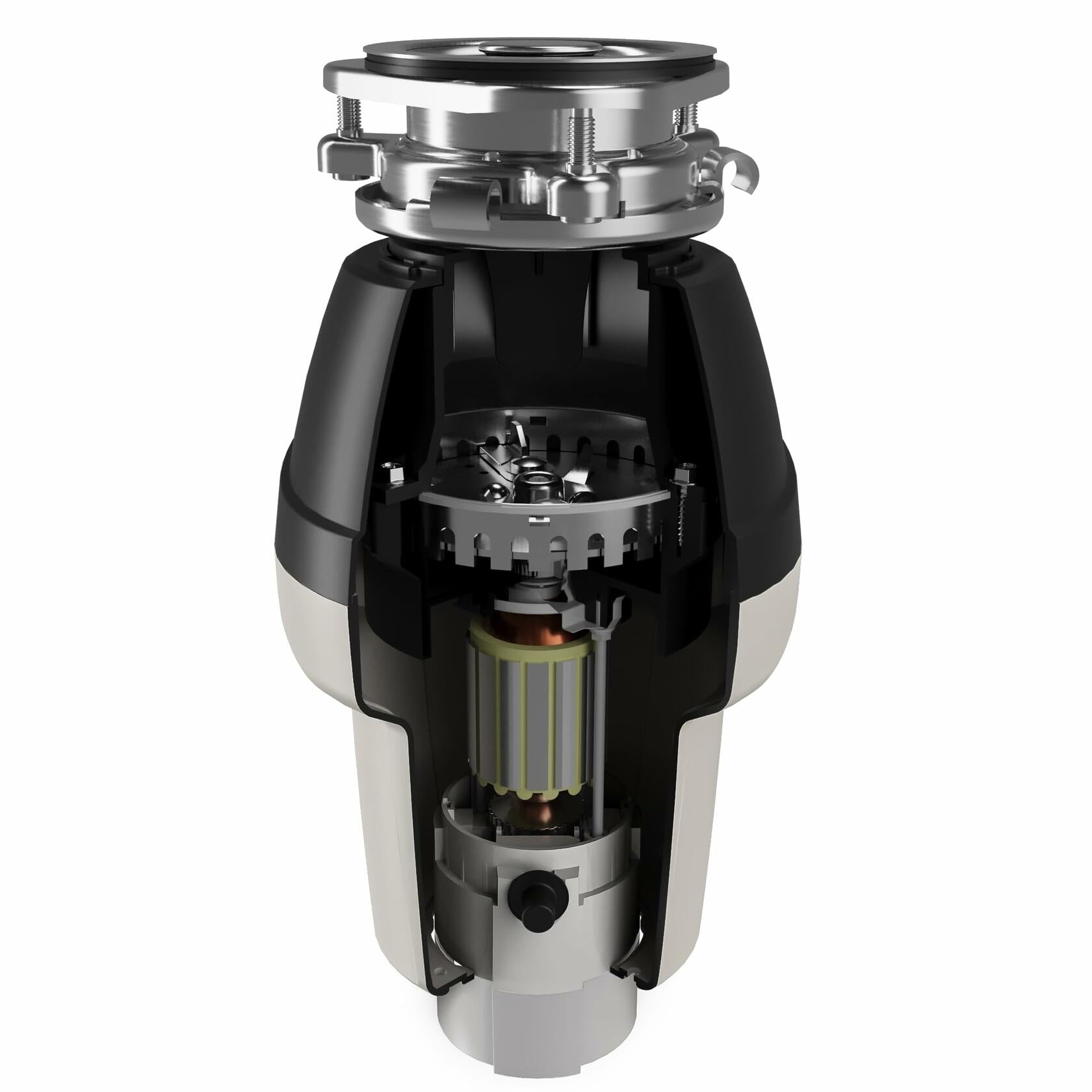 Karran 1/2 HP Continuous Feed Garbage Disposal for Kitchen Sinks with Power Cord and Accessories Included