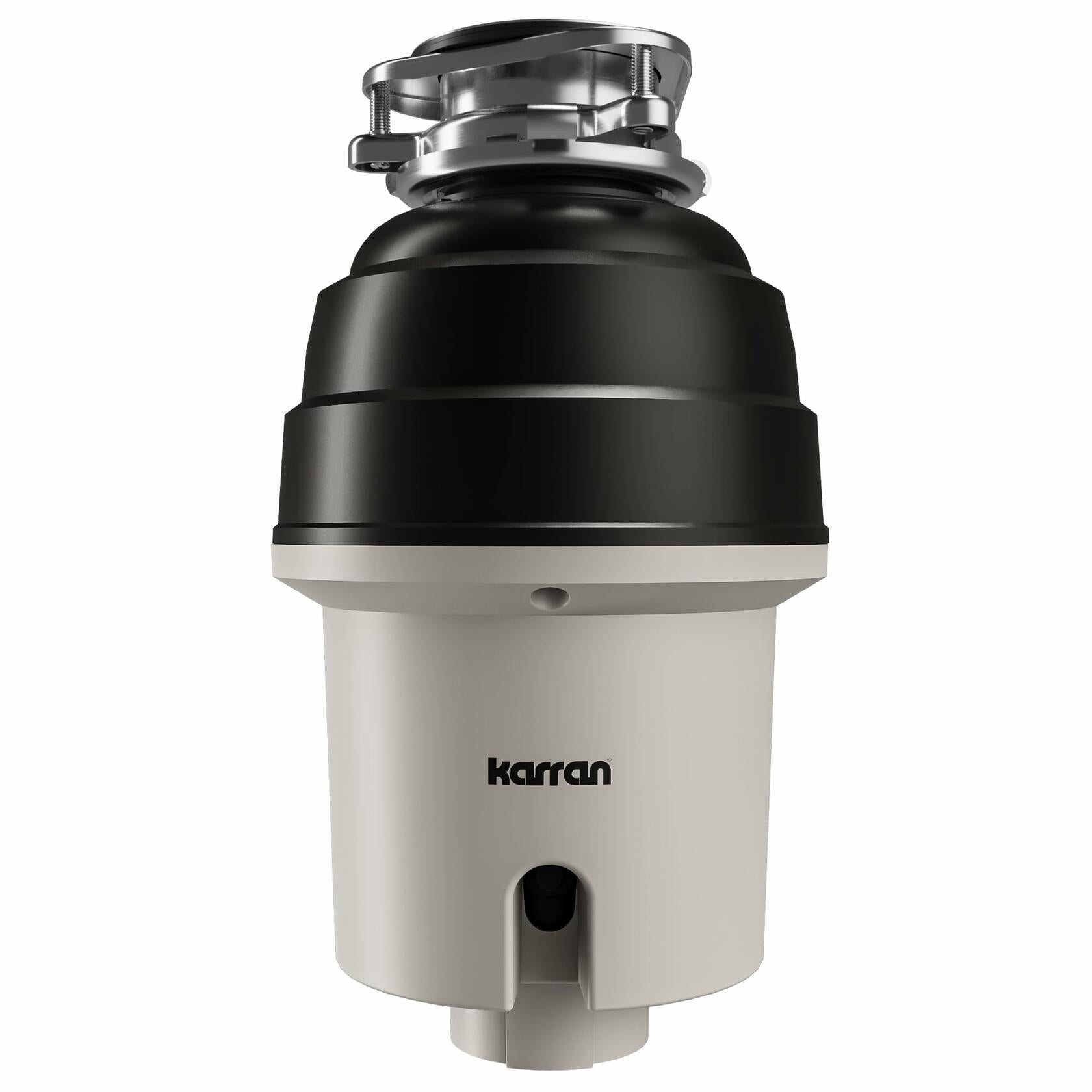 Karran 3/4 HP Continuous Feed Garbage Disposal for Kitchen Sinks with Power Cord and Accessories Included
