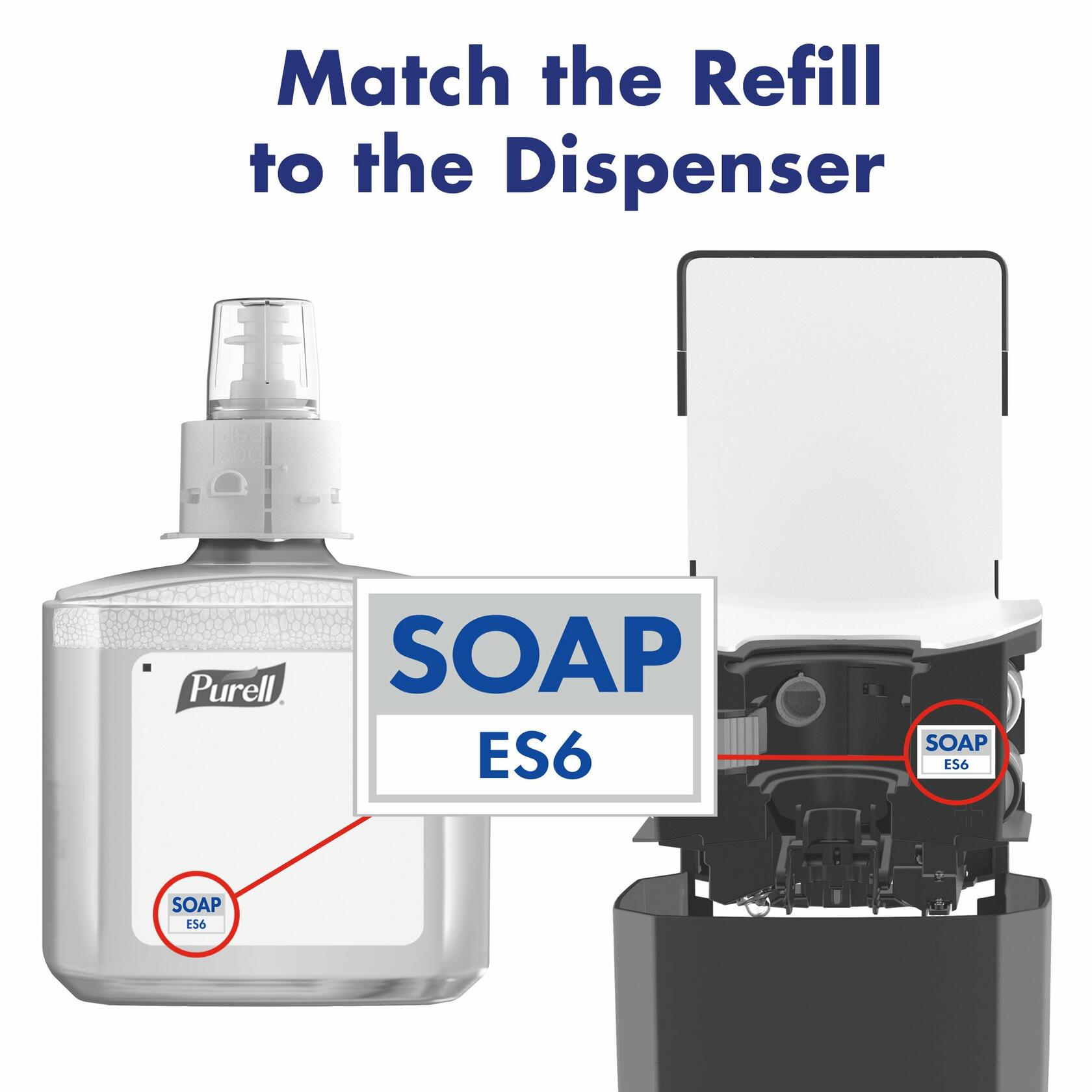 PURELL ES6 Automatic Wall-Mounted Hand Soap Dispenser, Graphite, without 1200 mL PURELL HEALTHY SOAP Refills (Pack of 1)