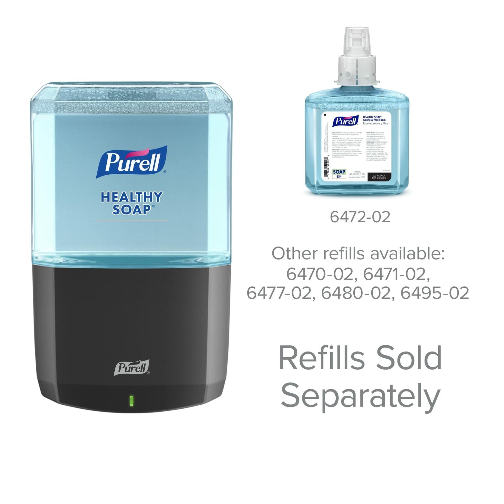 PURELL ES6 Automatic Wall-Mounted Hand Soap Dispenser, Graphite, without 1200 mL PURELL HEALTHY SOAP Refills (Pack of 1)