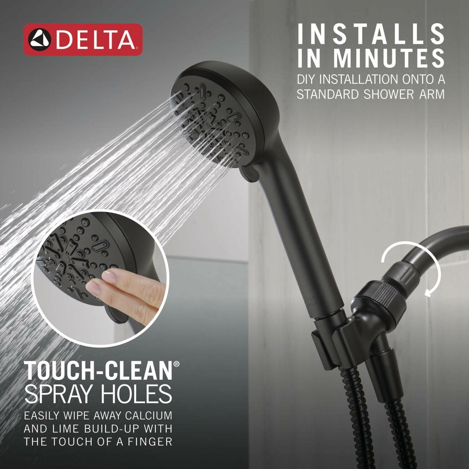 Delta Faucet 75413DBL 4-Spray Handheld Shower Head, Matte Black