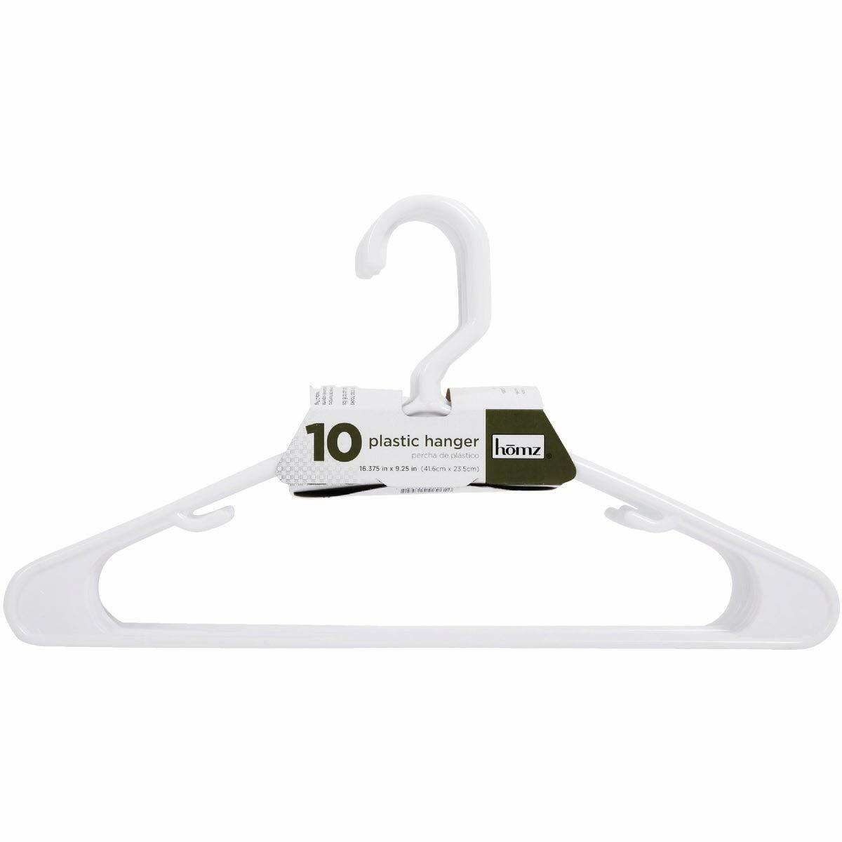 Tamor Plastics Corp. 6808/10WH.14 Cheerful Tubular Plastic Clothes Hanger (Pack of 10)