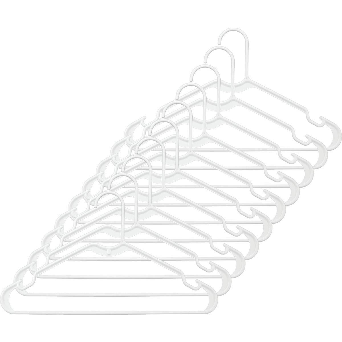 Tamor Plastics Corp. 6808/10WH.14 Cheerful Tubular Plastic Clothes Hanger (Pack of 10)