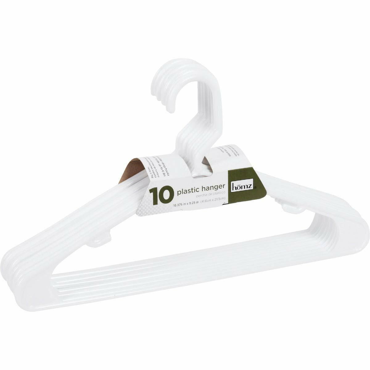 Tamor Plastics Corp. 6808/10WH.14 Cheerful Tubular Plastic Clothes Hanger (Pack of 10)