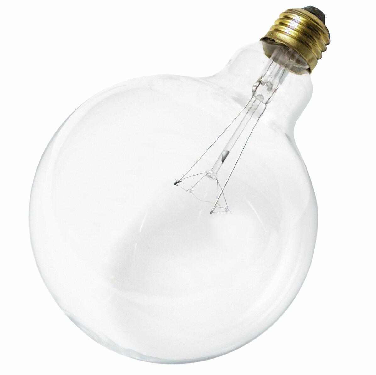 Satco S3011 120V Medium Base 40-Watt G40 Light Bulb, Clear