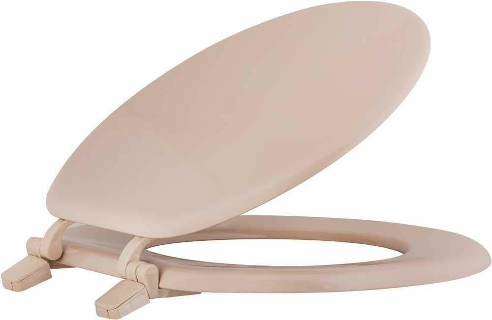PROPLUS 2479732 Round Wood Toilet Seat with Closed Front, Beige