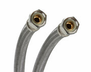 Fluidmaster B6F20 Faucet Connector, Braided Stainless Steel - 3/8 Female Compression Thread x 3/8 Female Compression Thread