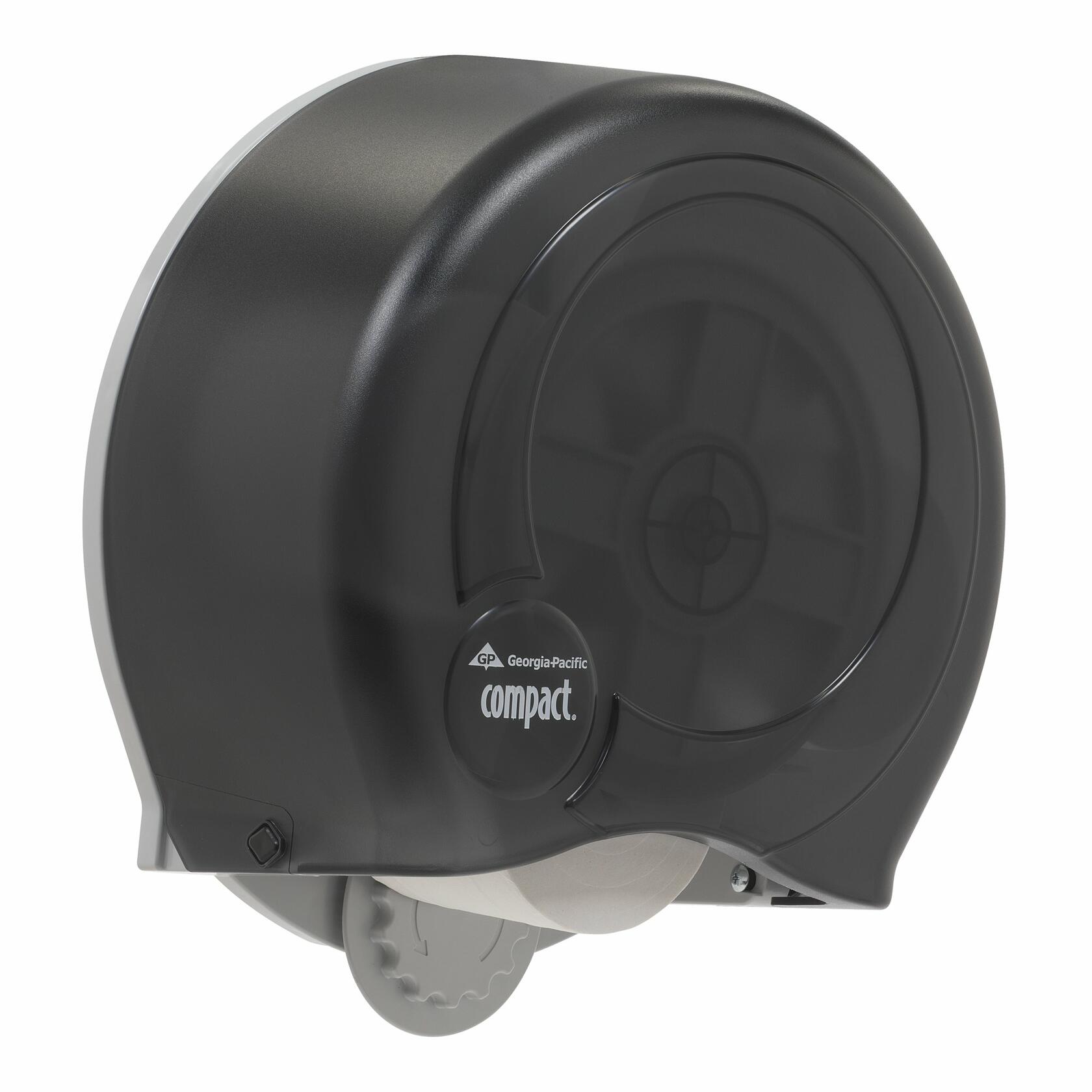 GP PRO 56788 Compact 4-Roll Coreless High-Capacity Toilet Paper Dispenser, Translucent Smoke