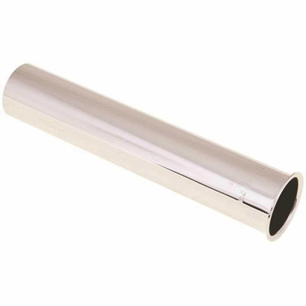 DURAPRO 161126 1-1/2 x 8" Brass Straight Tailpiece, Chrome-Plated, 17 Gauge