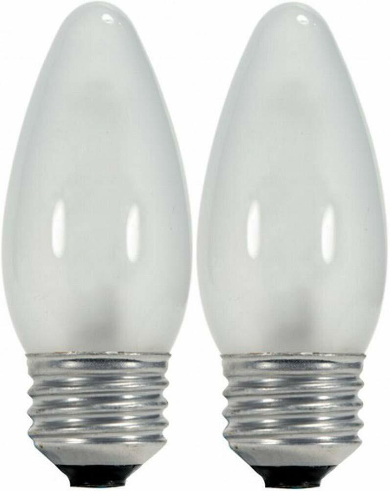 Satco S2444 Medium Base Light Bulb (2-Pack), 43 Watts, 120 Volts, 750 Lumens, B11 Shape