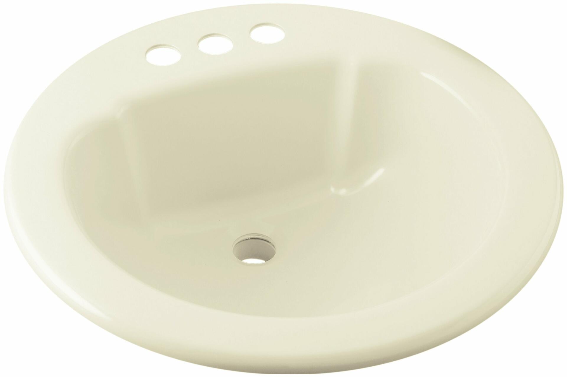STERLING 75020140-96 19-Inch by 19-Inch Self Rimming Round Lavatory, Biscuit