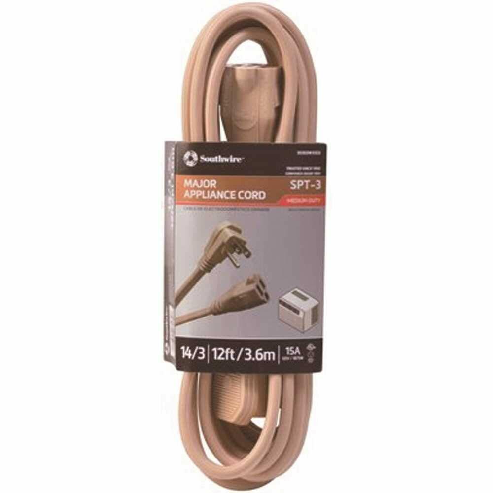 Coleman Cable 3535 14/3 General-Use Appliance Extension Cord; 12-Foot; beige (035353323)