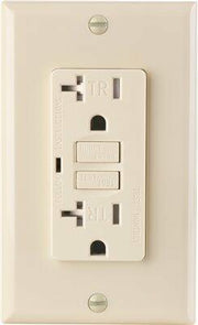 Preferred Industries Tamper-Resistant GFCI Receptacle, Light Almond, NEMA 5-20R