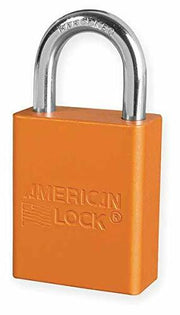 Master Lock A1105KAORJ Keyed Alike Aluminum Orange Safety Padlock with 1/4" x 1" Shackle (Pack of 6)