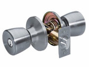 Master Lock TUO0115 Tulip Door Knob with Lock, Satin Nickel