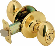 Legend 930120 Egg Style Front Door Knob Entry Lockset, US3 Polished Brass Finish