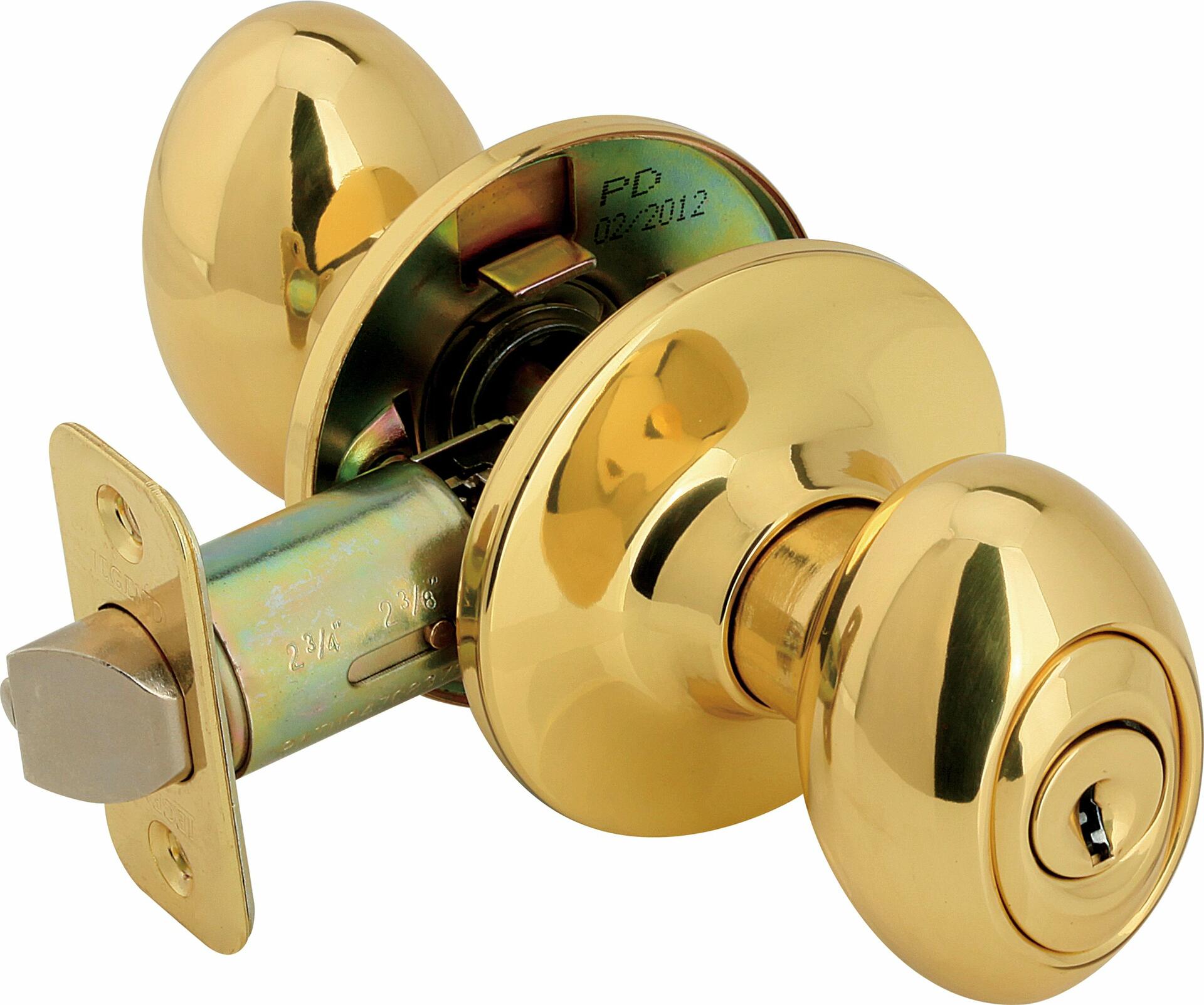Legend 930120 Egg Style Front Door Knob Entry Lockset, US3 Polished Brass Finish