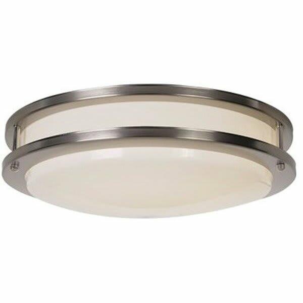 Monument 14.75 In. 1-Light Satin Nickel Flush Mount, 614018