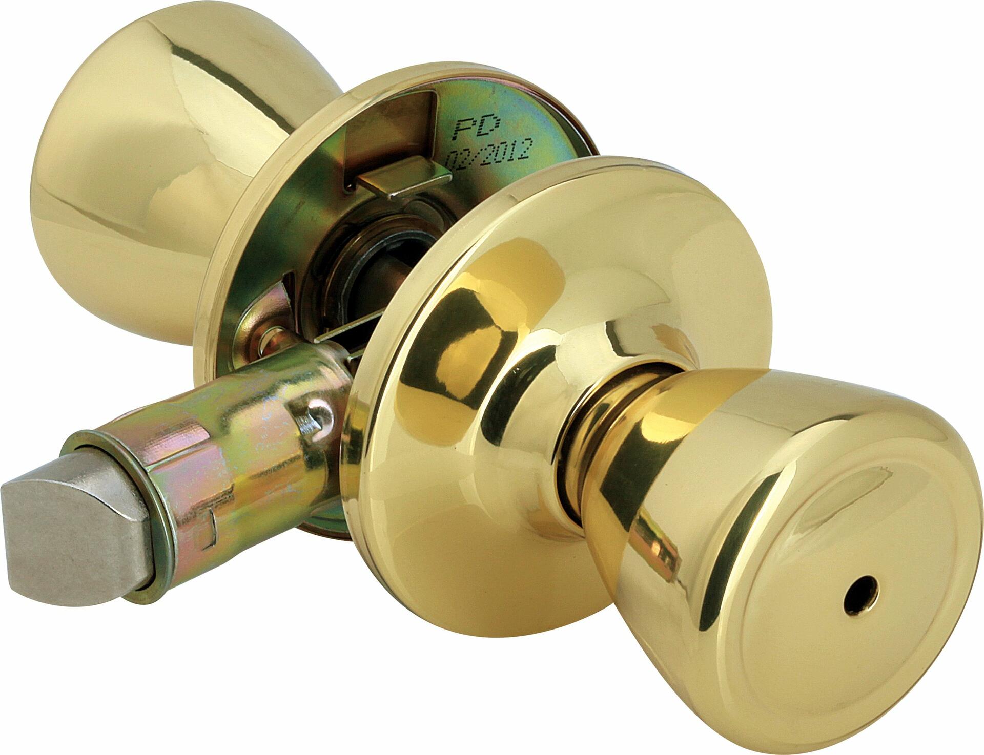 Legend 809074 Tulip Style Door Knob Privacy Bed and Bath Lockset for Mobile Homes, US3 Polished Brass Finish