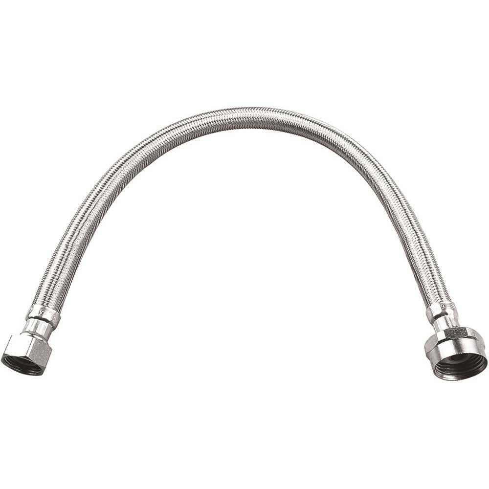 DURAPRO 275127 Durapro Toilet Tank Water Supply Line, 1/2" FlarEx7/8" Ballcock Nut x 12" Long