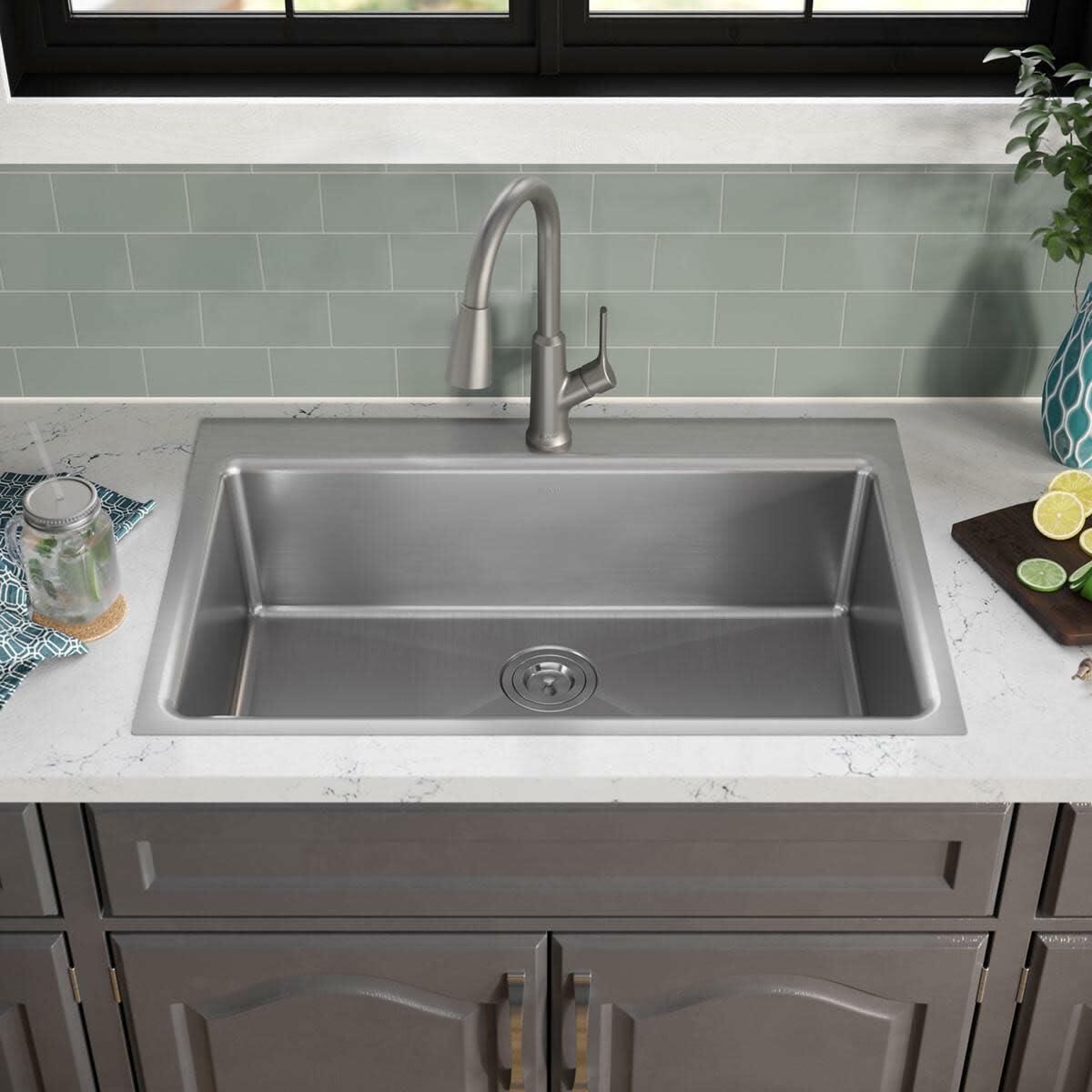 Elkay LK1410LS Everyday 1.80 GPM Single Hole Kitchen Faucet, Includes Escutcheon, Lustrous Steel
