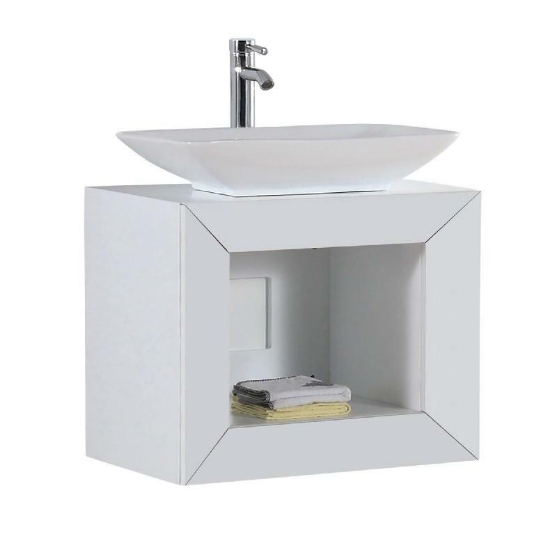 Fine Fixtures MX24WH Maxi 24 Inch Wall Mount Single Bath Vanity, White Matte