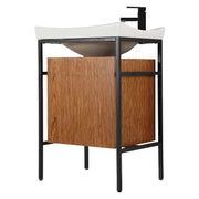 Fine Fixtures RB24TK Rubik 24" Vanity — Teak with Black Metal Frame