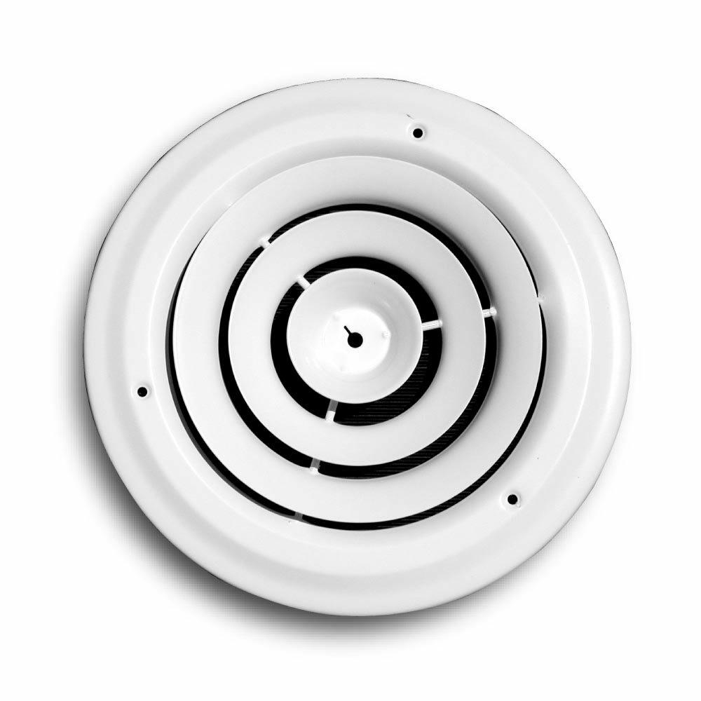 Truaire 800-06 Round Air Diffuser 6-Inch Round Ceiling Diffuser, White