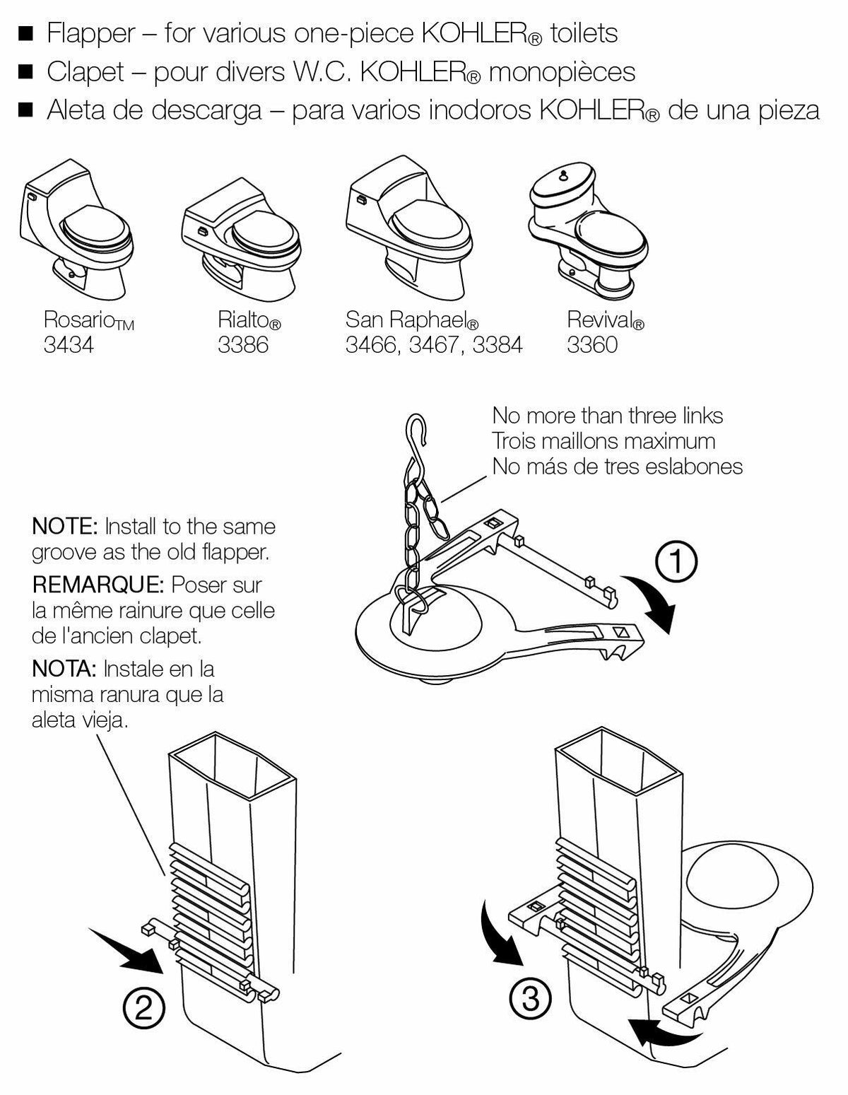 Part K Risers Kohler Genuine Part K-GP84995 Toilet Flapper 2