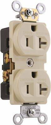 PREFERRED INDUSTRIES GIDDS-2499666 Tamper Resistant Duplex Receptacle, Commercial Grade, Nema 5-20R, 125V, 20 Amp, Ivory - 2499666,