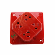 Hubbell Wiring Systems HBL420HR Pro Series 4-Plex Polycarbonate Hospital Grade Receptacle, 20 Amp, 125V, 2 Pole, 3 Wire Grounding, 5-20R, Red