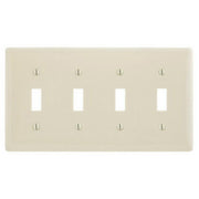 Hubbell NPJ4LA Lt Almond 4-Gang Unbreakable MidSize Switch Plate Cover Wallplate