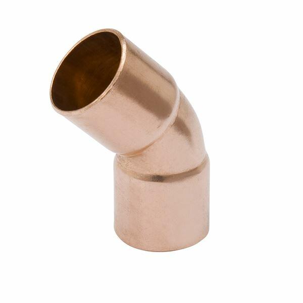 Mueller W03050 1-1/4" Copper 45° Elbow C x C – Solder Fitting for Plumbing & HVAC