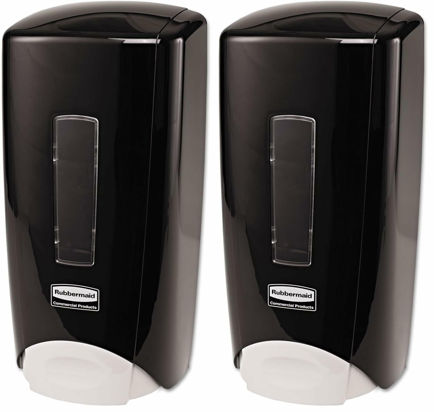 Rubbermaid Commercial 3486592 Flex Wall-Mounted Manual Skin Care Dispenser, Black, 1000- to 1300 mL (Pack of 2)